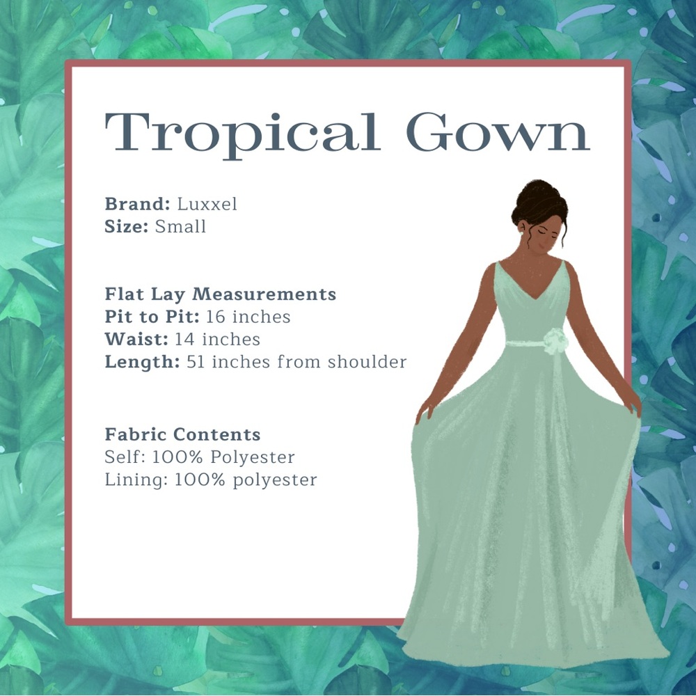 Turquoise Tropical Gown, Small - Picture 2 of 11